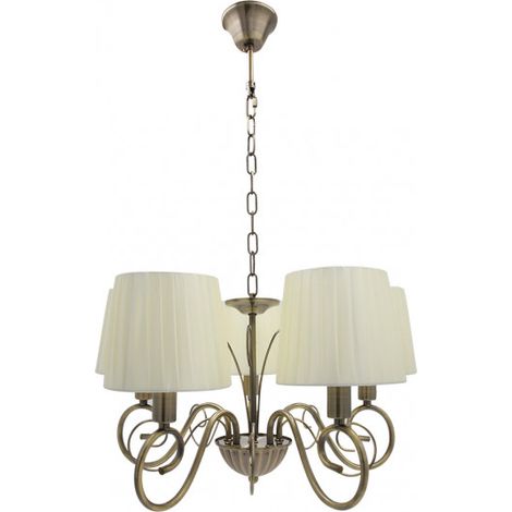 Lampara salon modelo AMSTERDAM 5xe14 Cuero Regx45x45 Cm Fabrilamp