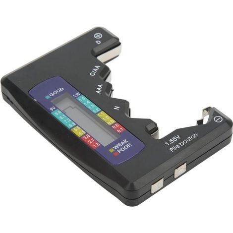 Batteriekapazitätsmessgerät, universeller digitaler Tester DCN AAA AA 9 V 1,5 V, digitaler Knopfzellenanalysator, Batteriekapazitätszellenanalysator, digitaler Batterietester (schwarz) (1/4)