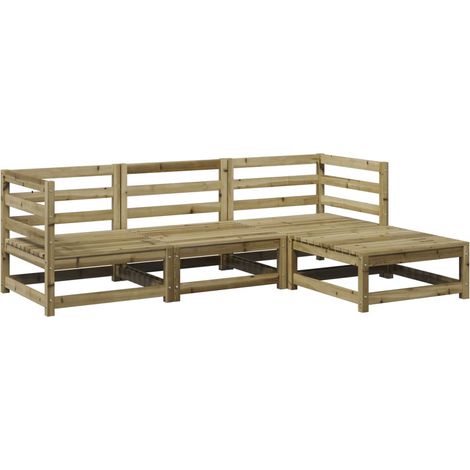 Maison Exclusive - 4-tlg. Garten-Sofagarnitur Kiefernholz Imprägn