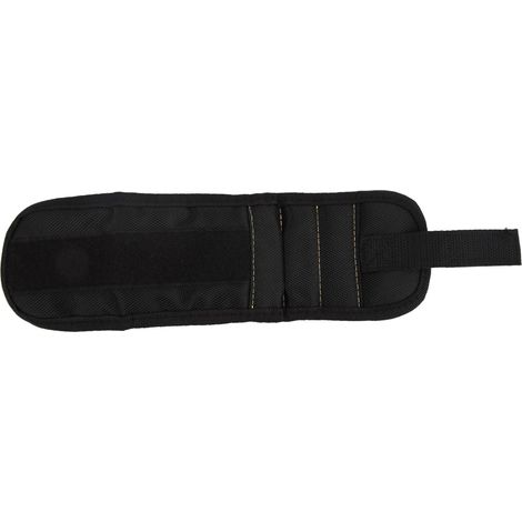 Wasserdichtes magnetisches Armband mit Werkzeugaufbewahrung und 2 Magneten für Schrauben, Nägel, Bohrer, schwarz (1/5)