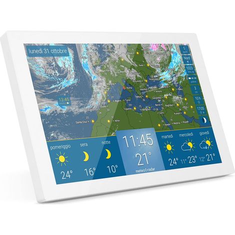 meteo & radar home - Stazione meteorologica wireless per interni - Facile da usare, previsioni del tempo su display a colori, allerte meteo, radar precipitazioni, vento e temperature