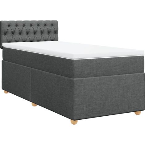 Maison Exclusive - Boxspringbett mit Matratze Dunkelgrau 90x190 c (1/5)