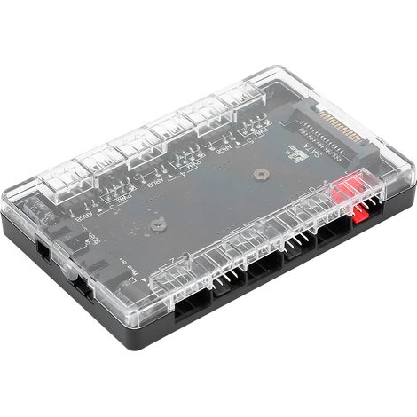 Hub de ventilateurs ARGB PWM avec aimant intégré et interface SATA - Accessoires pour ordinateur de bureau portable magnétique (Hub de ventilateurs ARGB PWM) (1/5)