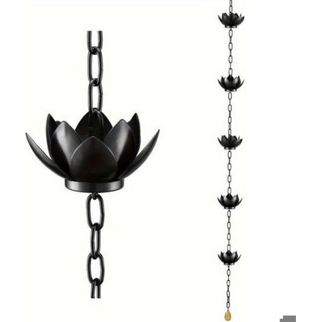 Chaîne de Pluie avec Coupelles Lotus, Déviation D' pour Gouttières, Alternative Aux Descentes Pluviales Traditionnelles (1/5)