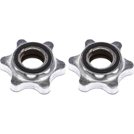 2 colliers de serrage à vis de 25 mm pour barre d'haltères, écrou hexagonal antidérapant (1/4)