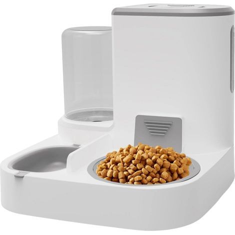 Automatischer 2-in-1-Futterautomat für Hunde und Katzen, automatischer Hundefutterspender, Katzenfutterautomat, Hundefutterautomat, automatischer Spender (1/5)