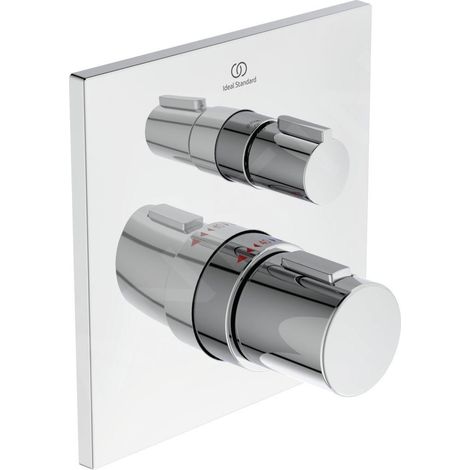Ideal Standard Thermostat simple encastré Ceratherm C100, BS2, Rosace 163x163mm, Chromé, A6956AA (1/4)