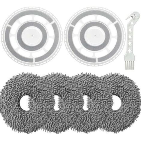 Cleaning Cloths with Replacement Holders for Roborock Qrevo S/Qrevo Master/Qrevo Pro/Qrevo Plus, Robot Vacuum Cleaner Parts (4 Cleaning Cloths + 2 Replacement Holders) (1/5)