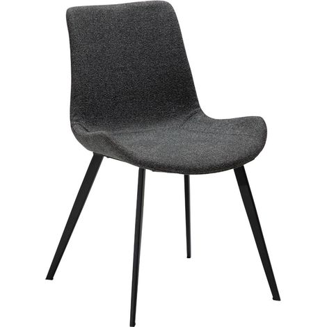 Hype Dan-Form Esszimmerstuhl Bouclé dunkelgrau.