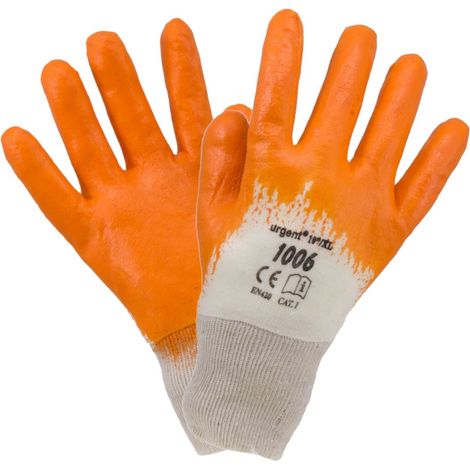 Guanti 1006 cotone nitrile arancione urto 9