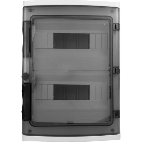 Aufputz-Verteilerkasten, Schutzart IP65, 24 (12+12), modular, transparente Tür, 940.24.1 M-L 2x12 (1/5)