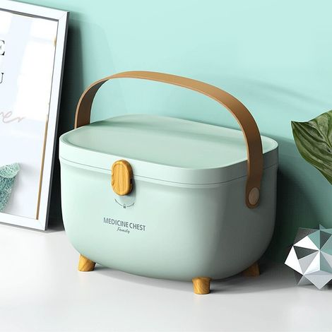 LOLLANDA Boîte de rangement multi-niveaux grande capacité, organiseur de médicaments, boîte de rangement portable, pour salons et chambres à coucher (1/5)