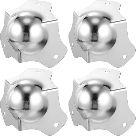 4 protège-coins décoratifs, métal, sphérique, pour coffrets (1/5)