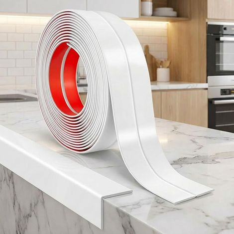 Profilé d’Angle PVC Auto-Adhésif Flexible 90–180°, Moulure de Protection pour Coins Muraux Intérieurs et Extérieurs, Finition Mur et Plafond (Blanc, W:30MM) (1/5)