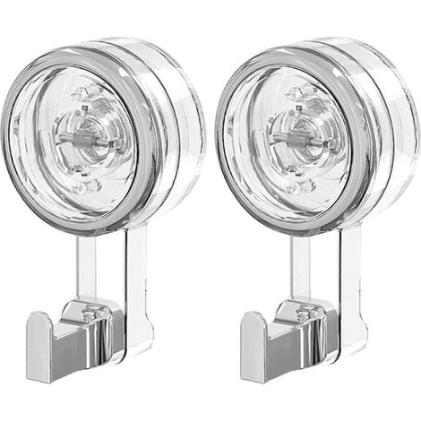 Deux supports à ventouses à clipser, solution de suspension transparente, portable, convient pour la maison, la salle de bain, l'affichage en vitrine et le rangement, transparent et transparent. (1/5)