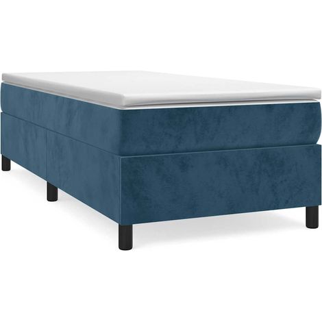 Maison Exclusive - Boxspringbettgestell Dunkelblau 90x200 cm Samt (1/5)