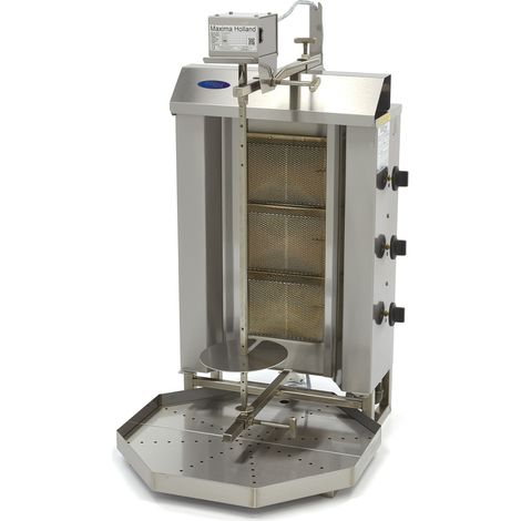 Machine à kebab - 3 brûleurs - 30kg de viande - Gaz - Maxima