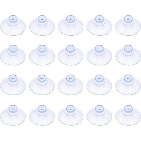 Lot de 20 petites ventouses en plastique transparentes, sans crochet, 30 mm