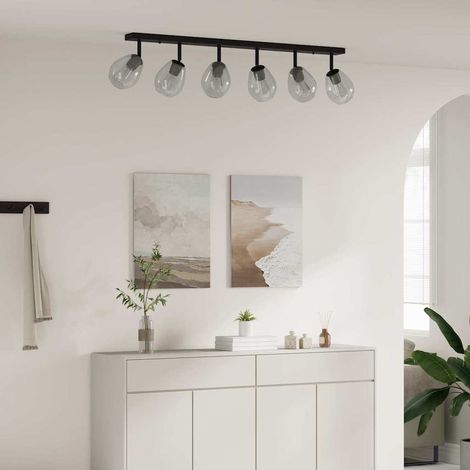 Deckenstrahler Schwarz 110,5 x 13 x 26 cm Glas und Metall