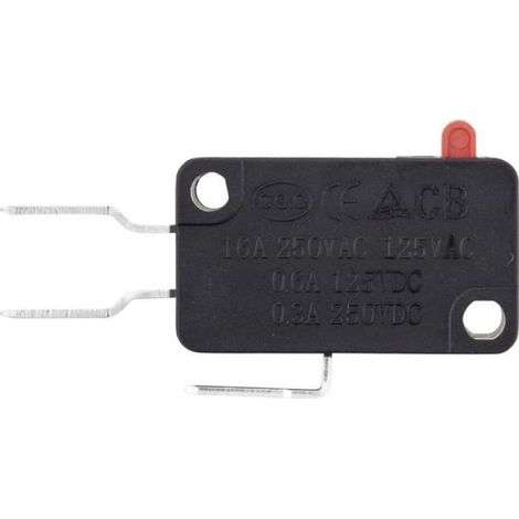 Microrupteur - 250 V AC - 16 A - Contact On-(On) à Rappel - 1 Pièce (1/3)