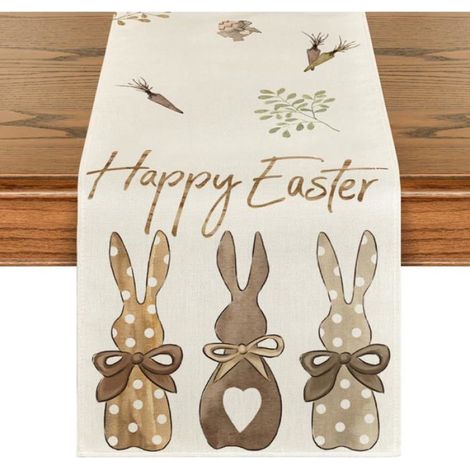 Chemin de table - Ulisem - Carotte et lapin - 33 × 183 cm - Multicolore - Durable