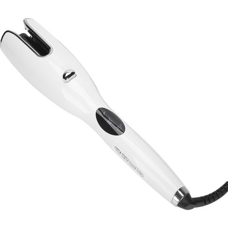 Boucleur à cheveux automatique LCD anti-brûlure, fer à friser portable blanc, 110-240V avec prise UE, lisseur rotatif sans échelle, coiffure rapide et sûre. (1/5)