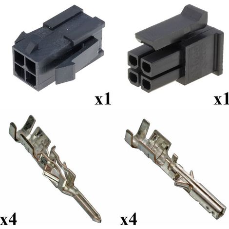 Kit Connettore Micro Fit Maschio Femmina 2x2 Vie