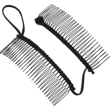 Zarter Seitenhaarkamm, Bananenclip, Haarstyling-Accessoire für Duttfrisuren. – 11 x 4 cm – Schwarz (1/4)