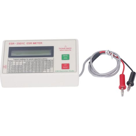 Testeur de condensateur ESR portable précis léger arrêt auto intelligent mesureur capacité ABS (1/5)