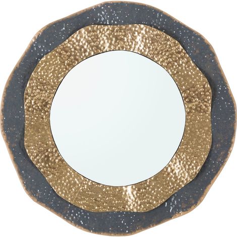 Specchio da Muro Shai Dark Ø65,5x5 cm in Ferro e MDF Multicolor (1/5)