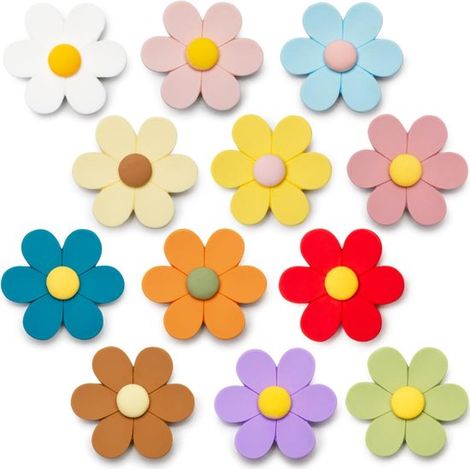 Bonitos imanes 3D de flores para nevera - Decorativos y resistentes - 12 unidades (1/5)