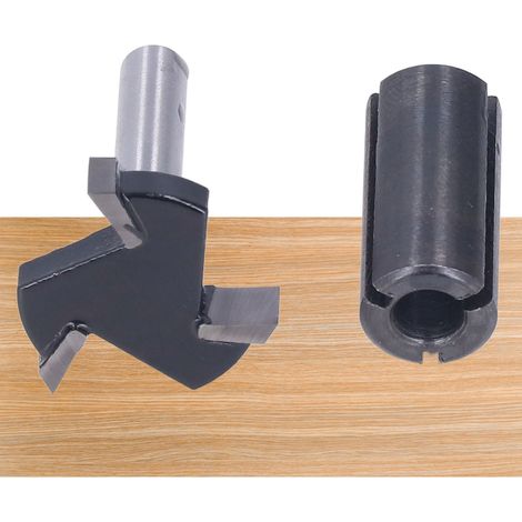 Fraise à rainurer en T à trois dents, queue de 6,35 mm (1/4"), pour le fraisage de surfaces de spoiler sur machine CNC avec mandrin de 6,35 mm (1/4"). (1/5)