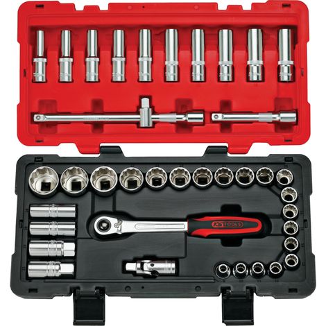 KS Tools - Coffret de douilles et accessoires ULTIMATE® 12 pans - 1/2'', 39 pièces - 922.0640