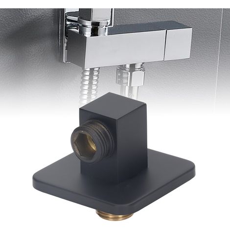 Support mural encastré pour pommeau de douche tout cuivre, support pour douchette à main, adaptateur pour pommeau de douche, accessoires pour paroi de douche, noir (1/5)