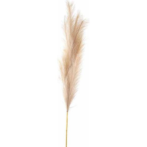 Bleached Large Faux Pampas Grass Stem Artificial Plant - Fabric/Plastic - L30 x W30 x H120 cm - White