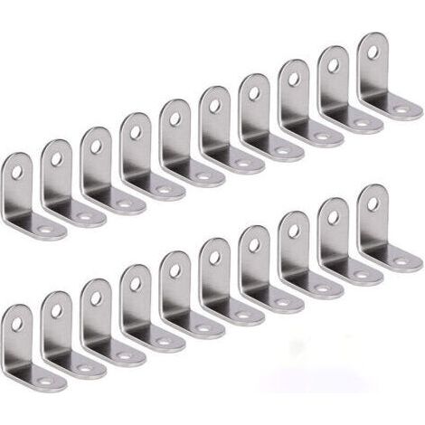 20 Pièces Angle Droit Support Inox 90 Degrés Support De Coin support d'angle en forme de L Fixation Équerre ALivré Argent,30X30X16mm (1/5)