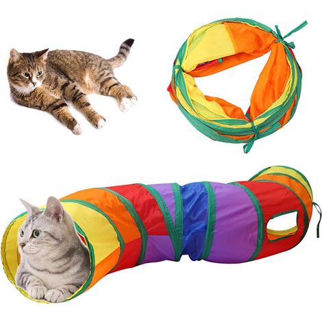 Tunnel Pour Chat ， Un Jouet Interactif Pour Chat Est Également Inclus ， Jouets Pour Chats ， Tunnels Pour Chat Pour Chats D'Intérieur ， Tube Pour Chat ， Pliable