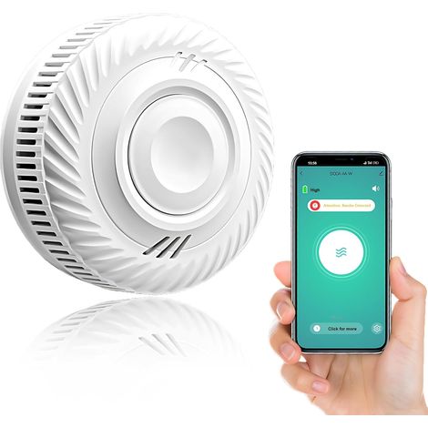 Détecteur de fumée intelligent, alarme incendie, détecteur de fumée avec capteur photoélectrique, surveillance à distance, 1 pièce (1/5)