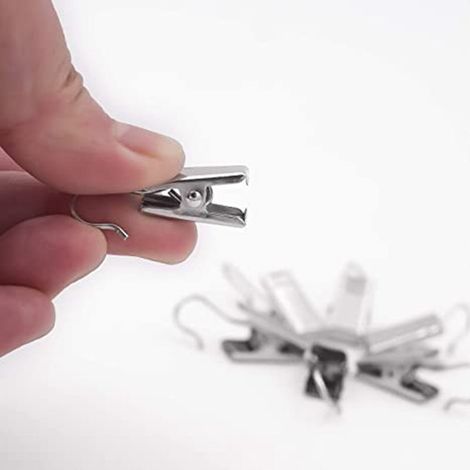 Vorhangclips und Zubehör, Schnallen aus Edelstahl, stabile Clips, verstärkte und robuste Duschvorhangclips, altmodische Metallclips aus Eisen (15 Stück) (1/5)