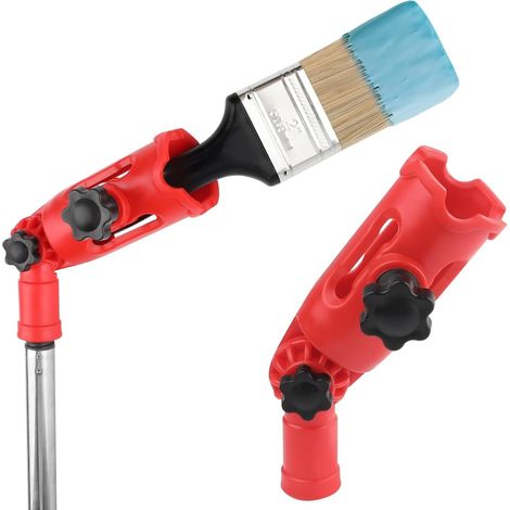 Extension de pinceau multi-angle pour plafond élevé, fixation réglable pour pinceau, rouleau à peinture, grattoir à rouleau, extension universelle avec poignée sécurisée pour murs, grattoirs, coins (1/5)