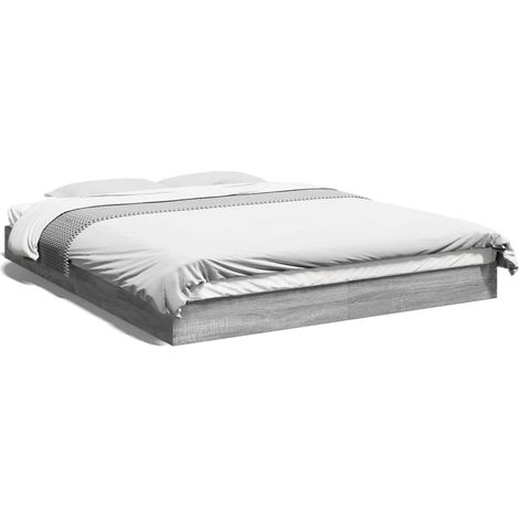 Cadre de lit sonoma gris 160x200 bois d'ingénierie (1/5)
