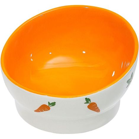 Bassin de nourriture pour lapin Fournitures pour animaux de compagnie Bol en céramique Mignon dessin animé Carotte Lapin Bol d'alimentation pour lapin (1/4)