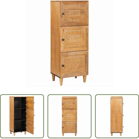 vidaXL Alacena Marrón claro 40 x 33 x 110 cm madera maciza de mango (1/5)