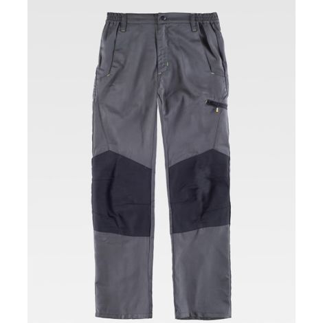Pantalón de Trabajo Workteam B1460 Bicolor con Refuerzos y Cremalleras Invertidas S Gris+Negro (1/2)