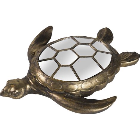 Miroir mural en résine motif tortue 39 x 34 x 6 cm (1/2)