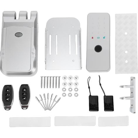 Serrure connectée sans clé Bluetooth Empreinte digitale Argent Zinc Alliage Invisible Télécommande Tuya Sécurité renforcée (1/5)