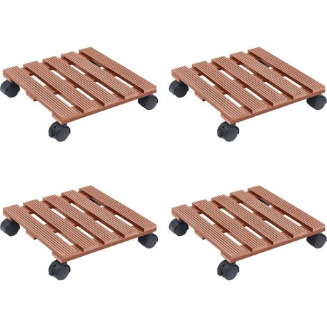 Pflanzenroller 4 Stk. Braun 30x30x7,5 cm WPC