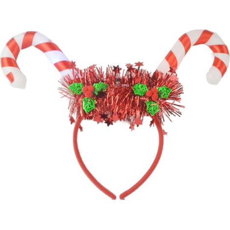 Bandeaux de Noël, ornements de tête en forme de canne à sucre, paillettes brillantes, accessoires de cosplay, serre-têtes pour cheveux de fête, fermoirs pour coiffes (1/4)
