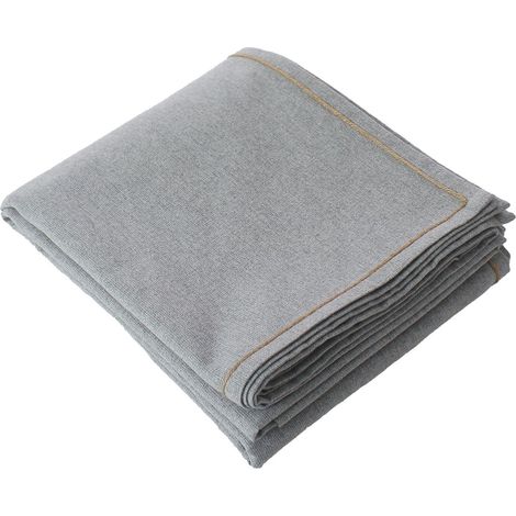 Nappe rectangulaire aspect lin avec bordure jute LINA (1/3)