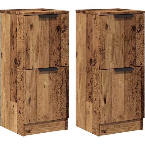 Sideboards 2 pcs Old Wood 30x30x70 cm Engineered Wood vidaXL